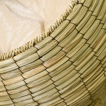 Elevated Cat Bed W/ Cat Egg Chair Shape, Raised Wicker Cat Bed
